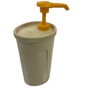 Vintage Tupperware Yellow Mustard Condiments Pump Dispenser